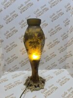 Lampa tip Galle cu suport de bronz lucrat manual