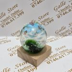 Glob sticla Murano cu fluturi iesiti in relief si suport luminos