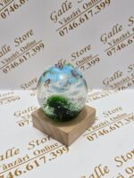 Glob sticla Murano cu fluturi iesiti in relief si suport luminos