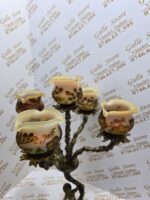 Sfesnic lumanari din bronz cu sticla tip Galle - imagine 2