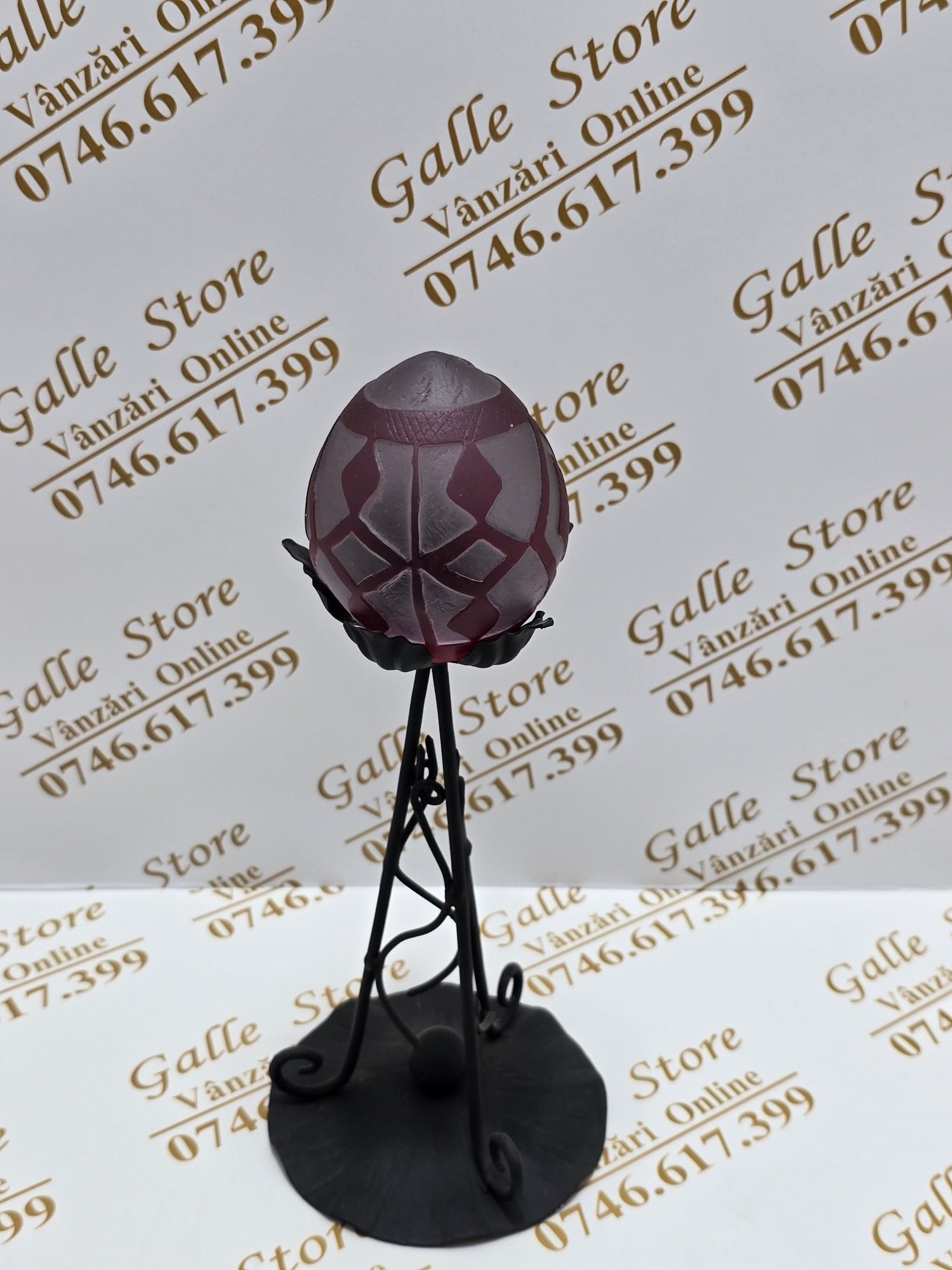 20260312_202917 Glob tip Galle cu suport din fier forjat negru - imagine 1