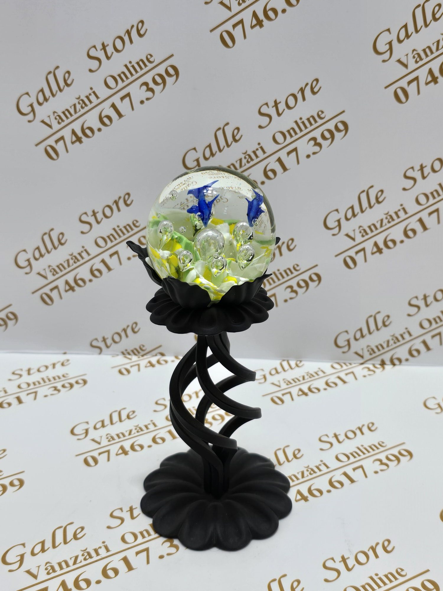 20260318_191154 Glob murano cu suport din fier forjat negru - imagine 1