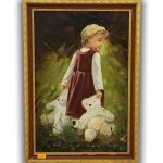 Tablou cu rama Copil Ursulet 49x34