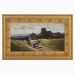 Tablou cu rama Car cu boi 36x55